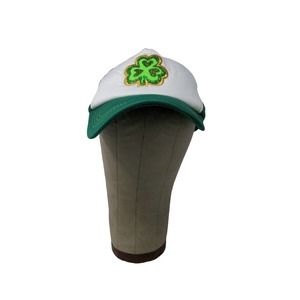 Spritz Shamrock Lucky Clover Trucker Hat Snapback Mesh Back White Green NWT